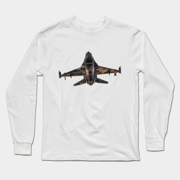 F-16 Blizzard Aggressor Head-On No Background Long Sleeve T-Shirt by acefox1